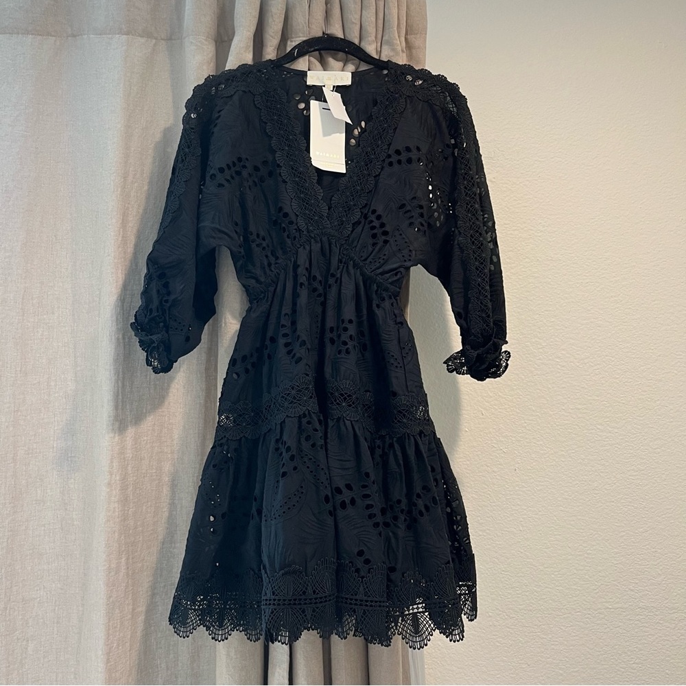 Waimari Amante Black Eyelet Mini Dress - Picture 9 of 13